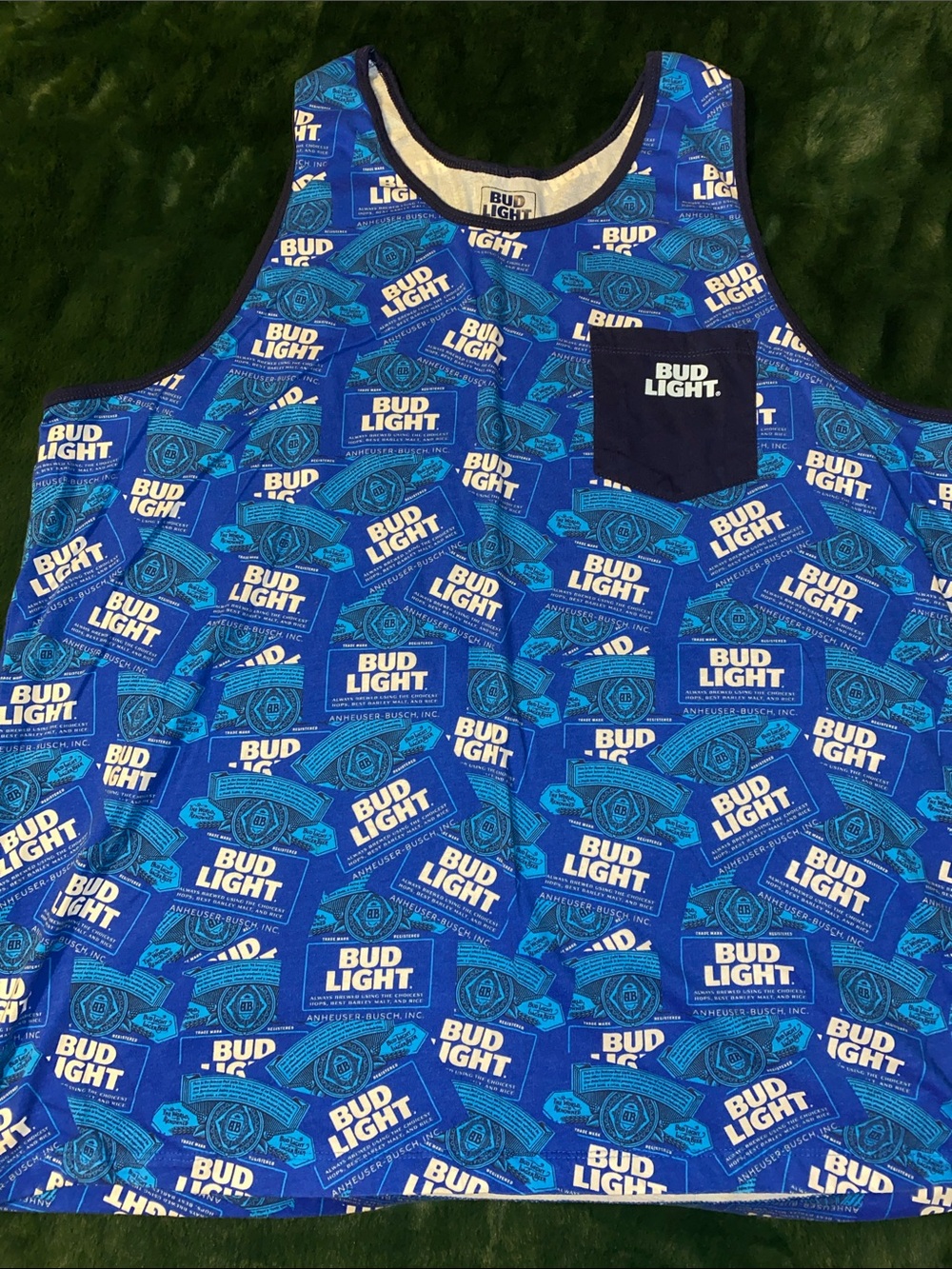 Budweiser Bud Light Blue Logo Print Tank Top